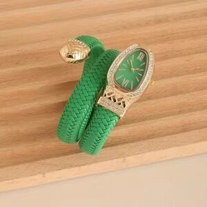 Serpenti Emerald Gold Wrap Timepiece Watch